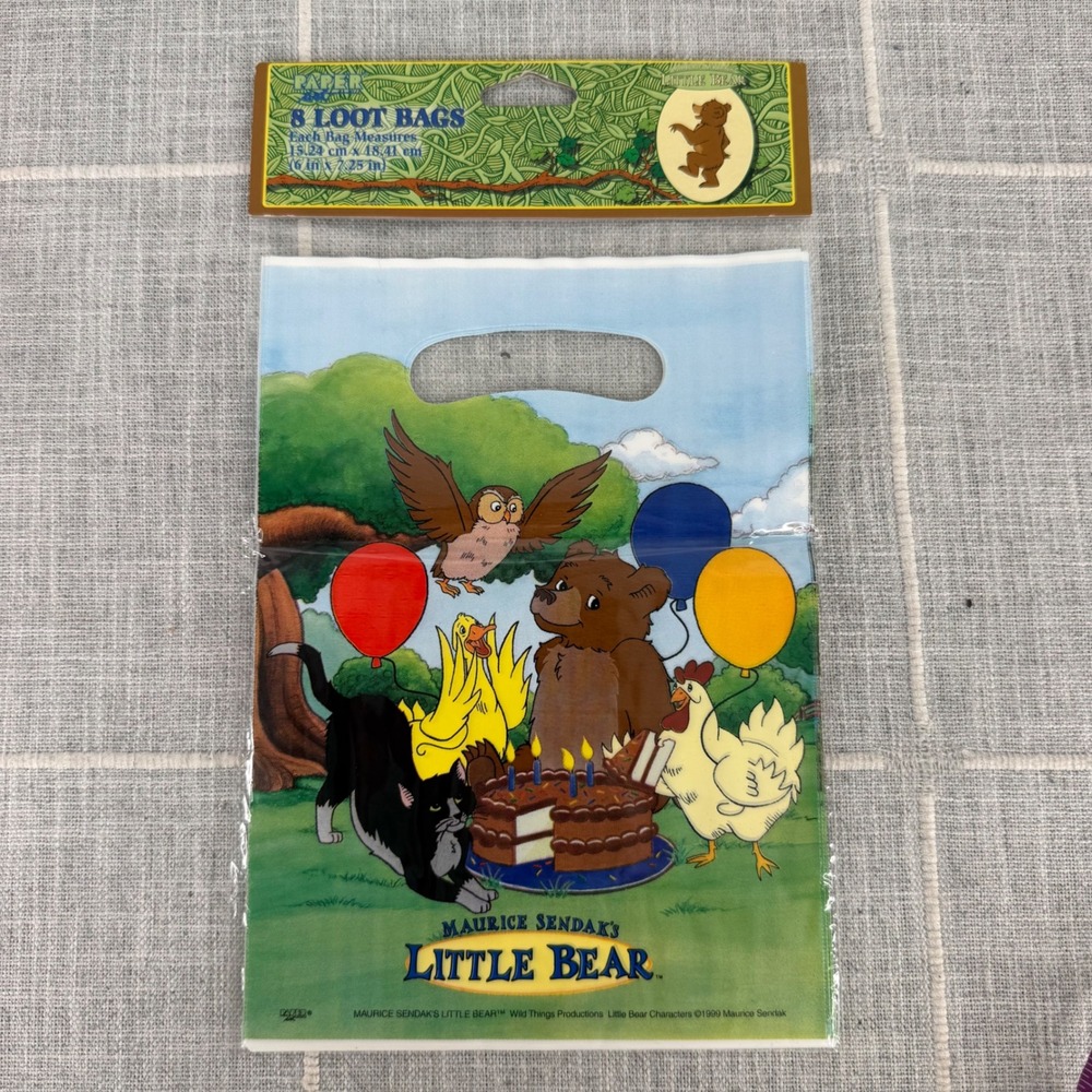 Little Bear Loot Bags Maurice Sendak 8 Party Bags Birthday Party 90s Kid